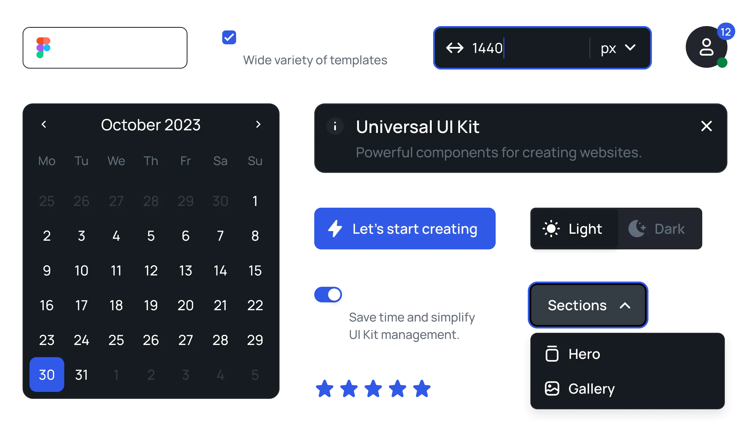 UI Kit components