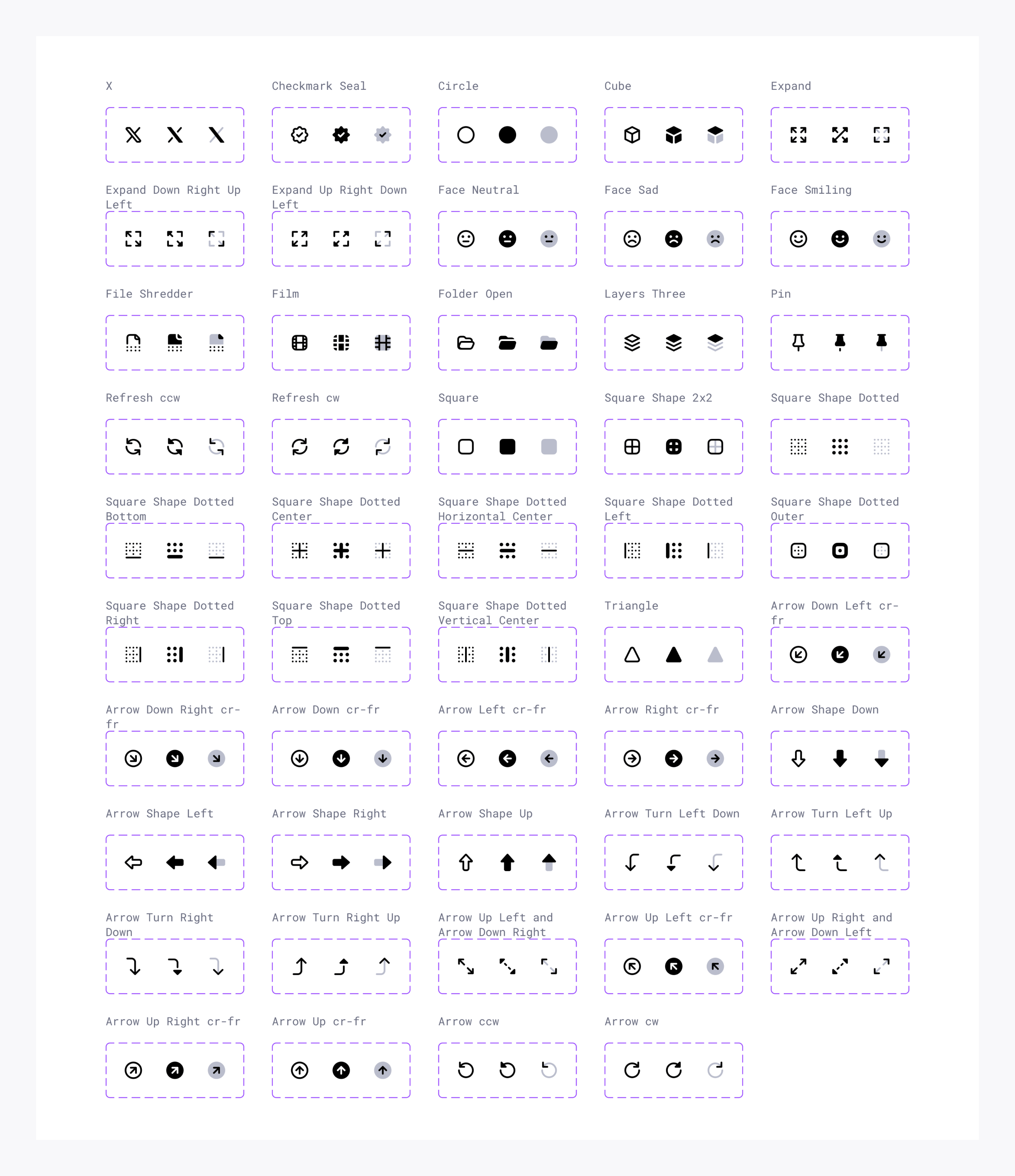 New icons in Universal Icon Set in Figma. New icons in the Arrows, Design, Social Media and Brands, Media, User Interface categories.